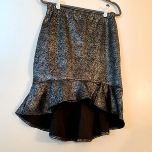 Black & Sliver Ruffled Skirt